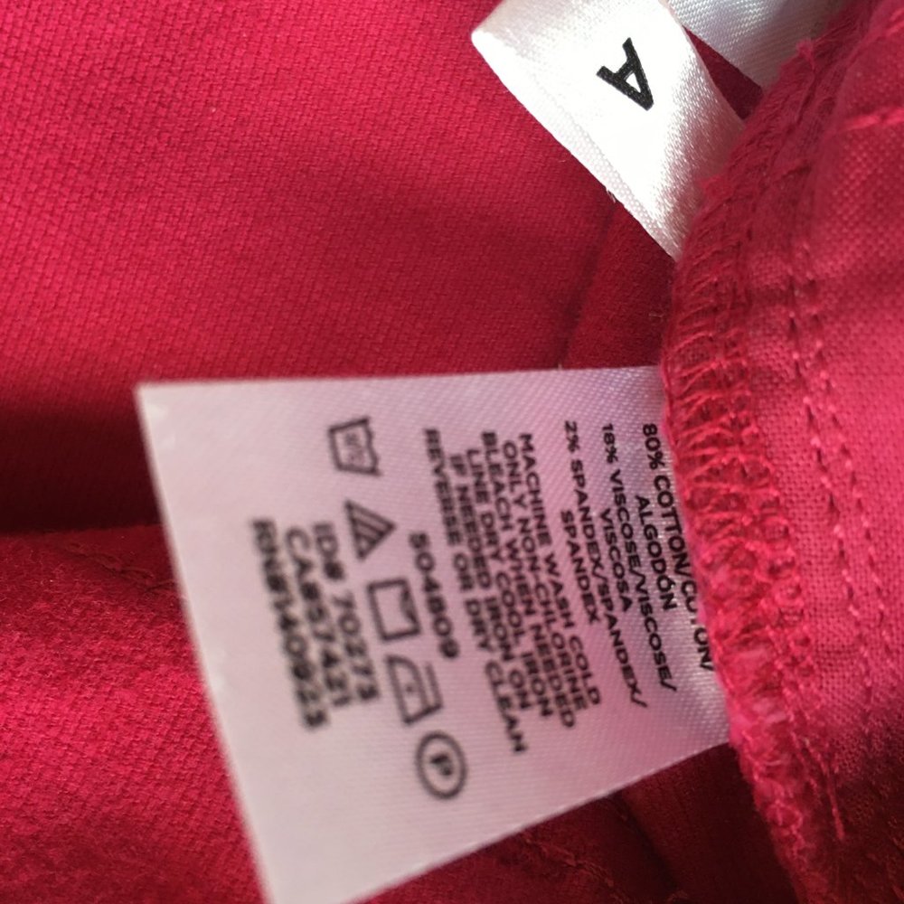LOFT Magenta Kiss Velvet Skinny Pants 8 29 NWT NEW - Picture 8 of 8